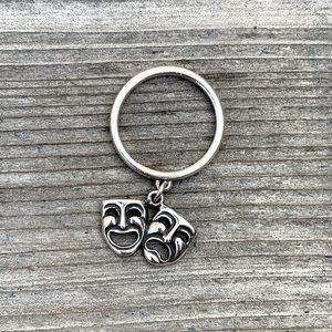 James Avery Retired Comedy Tragedy Theater Charm Ring size 6 1/2